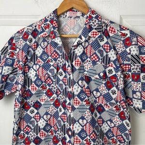 Heart Print Button Down